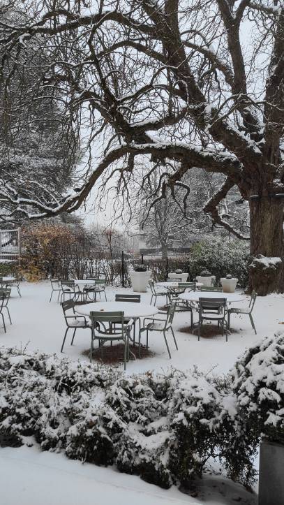 Terrasse sous la neige