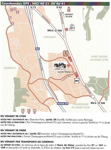 Plan d'accès Château de Sans Souci
